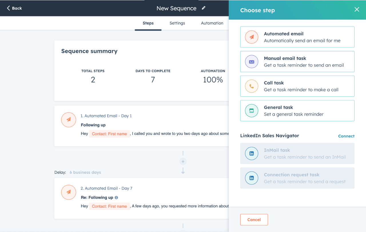 HubSpot Sequence Image