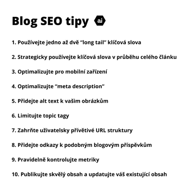 Deset Blog SEO tipů